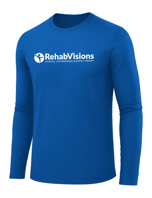Long Sleeve Royal Blue PosiCharge Competitor Tee w/RehabVisions POST Logo