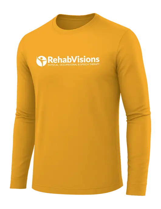 Long Sleeve Yellow Gold PosiCharge Competitor Tee w/RehabVisions POST Logo