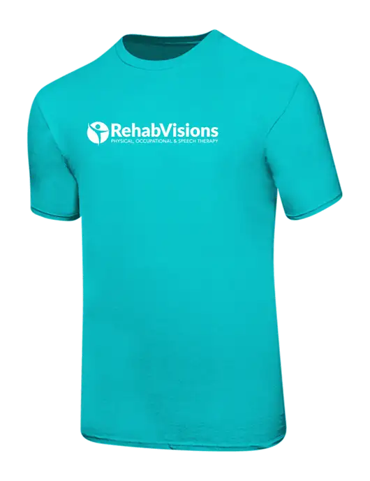 Ring Spun Light Teal 4.5 oz T-Shirt w/RehabVisions POST Logo