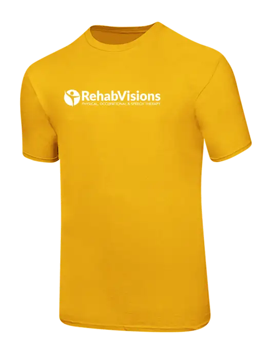 Ring Spun Yellow Gold 4.5 oz T-Shirt
 w/RehabVisions POST Logo