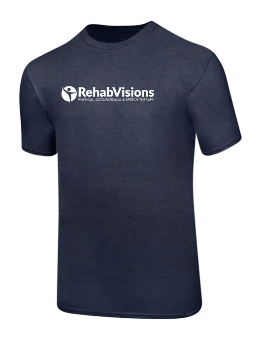 Ring Spun Heather Navy 4.5 oz T-Shirt w/RehabVisions POST Logo