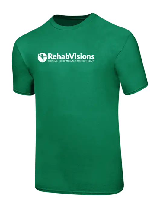 Ring Spun Kelly Green 4.5 oz T-Shirt w/RehabVisions POST Logo