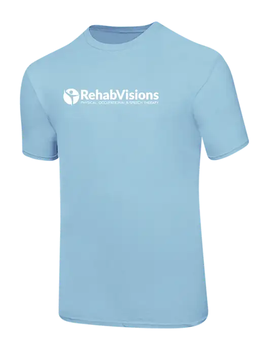 Ring Spun Light Blue 4.5 oz T-Shirt w/RehabVisions POST Logo