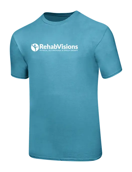 Ring Spun Light Sapphire 4.5 oz T-Shirt w/RehabVisions POST Logo