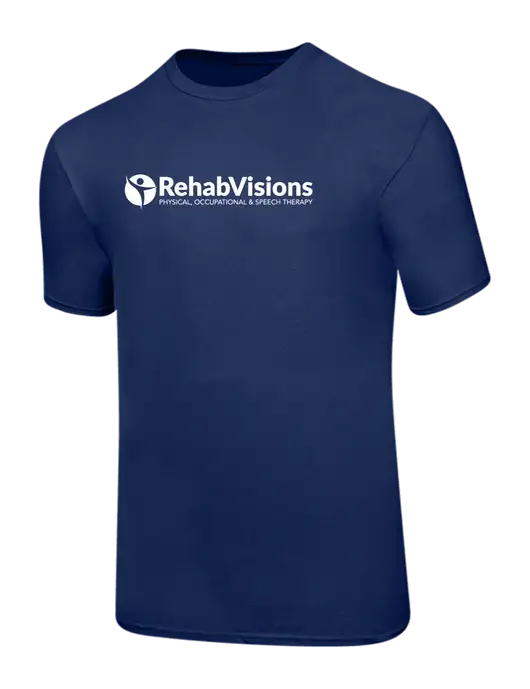 Ring Spun Navy 4.5 oz T-Shirt w/RehabVisions POST Logo