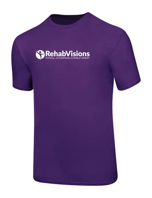 Ring Spun Purple 4.5 oz T-Shirt w/RehabVisions POST Logo