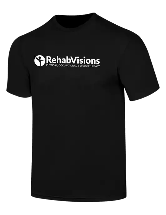 Simply Soft Black 4.5oz  Poly/Combed Ring Spun Cotton T-Shirt w/RehabVisions POST Logo