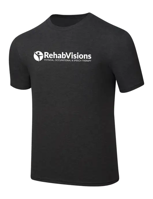 Simply Soft Black Frost 4.5oz  Poly/Combed Ring Spun Cotton T-Shirt w/RehabVisions POST Logo