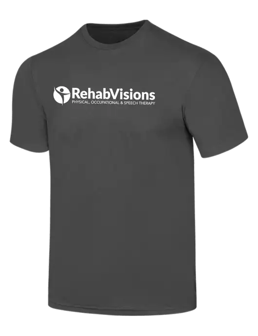 Simply Soft Charcoal 4.5oz  Poly/Combed Ring Spun Cotton T-Shirt w/RehabVisions POST Logo