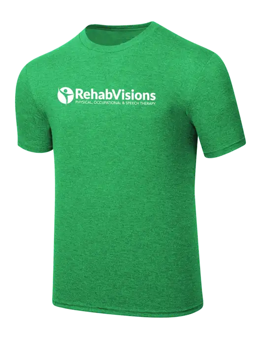 Simply Soft Kelly Green Frost 4.5oz  Poly/Combed Ring Spun Cotton T-Shirt w/RehabVisions POST Logo