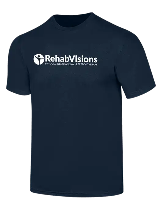 Simply Soft Navy 4.5oz  Poly/Combed Ring Spun Cotton T-Shirt w/RehabVisions POST Logo