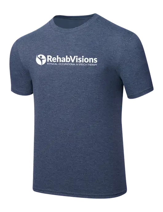 Simply Soft Navy Frost 4.5oz  Poly/Combed Ring Spun Cotton T-Shirt w/RehabVisions POST Logo