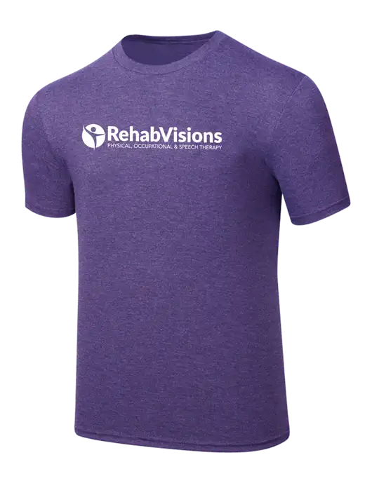 Simply Soft Purple Frost 4.5oz  Poly/Combed Ring Spun Cotton T-Shirt w/RehabVisions POST Logo