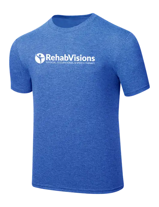 Simply Soft Royal Frost 4.5oz  Poly/Combed Ring Spun Cotton T-Shirt w/RehabVisions POST Logo