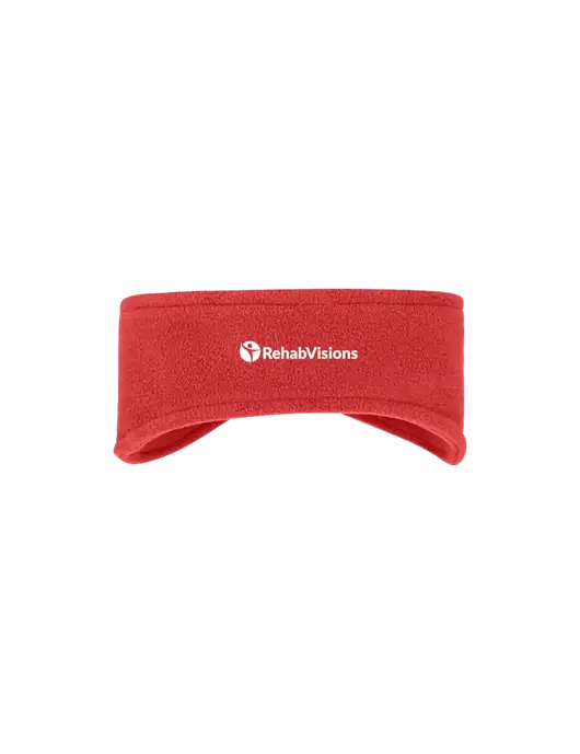 Red Stretch Fleece Headband w/RehabVisions POST Logo