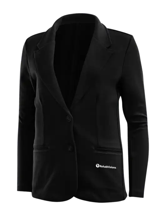 Black Womens Knit Blazer w/RehabVisions POST Logo