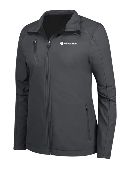 Dark Grey Womens Welded Softshell Jacket w/RehabVisions POST Logo