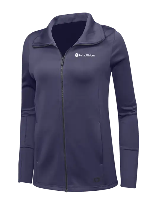 OGIO Navy Womens Endurance Modern Performance Full-Zip w/RehabVisions POST Logo