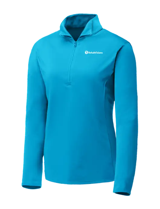 Sapphire Blue Womens Posicharge Competitor ¼ Zip Pullover w/RehabVisions POST Logo