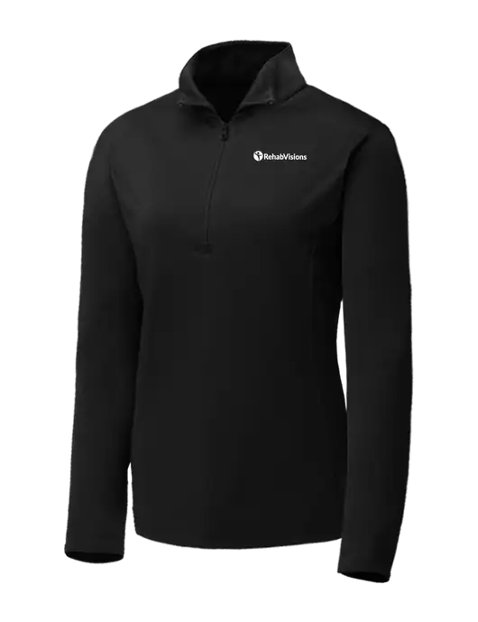 Black Womens Posicharge Competitor ¼ Zip Pullover w/RehabVisions POST Logo