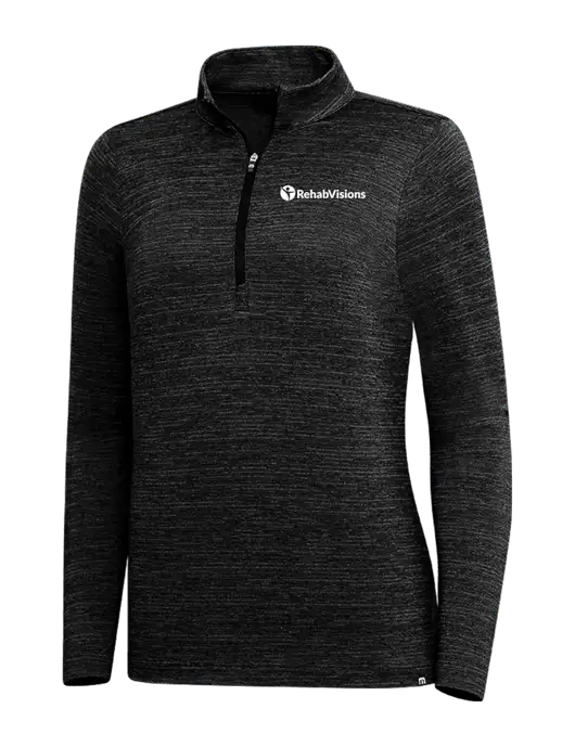 TravisMathew Black Womens Crestview 1/4 Zip w/RehabVisions POST Logo