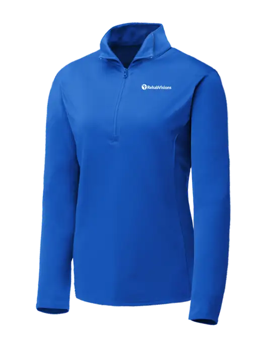 Dark Royal Womens Posicharge Competitor ¼ Zip Pullover w/RehabVisions POST Logo