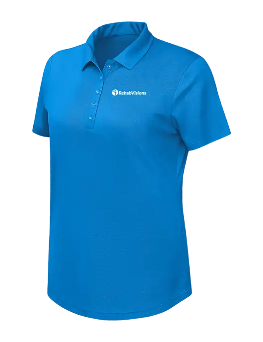 Callaway Womens Birdseye Dark Carolina Blue Polo w/RehabVisions POST Logo