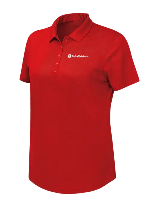 Callaway Womens Birdseye Red Polo w/RehabVisions POST Logo
