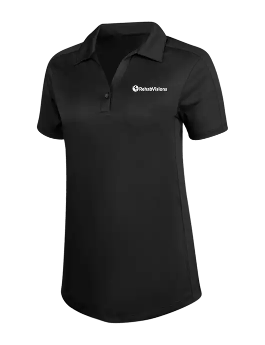 Womens Black Diamond Jacquard Polo w/RehabVisions POST Logo