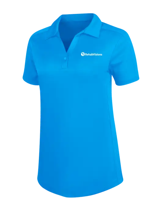 Womens Sapphire Blue Diamond Jacquard Polo w/RehabVisions POST Logo