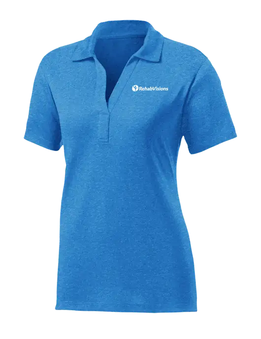 Womens Sapphire Blue Heather Contender Polo w/RehabVisions POST Logo