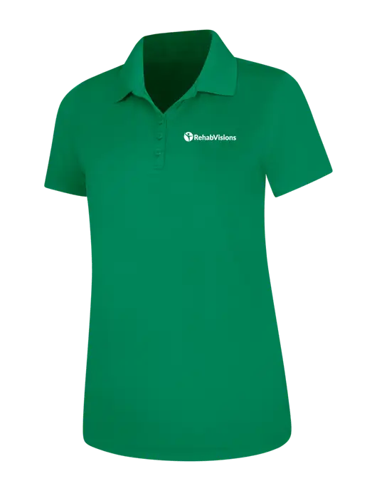 Kelly Green Womens Dry Zone UV Mesh Polo w/RehabVisions POST Logo