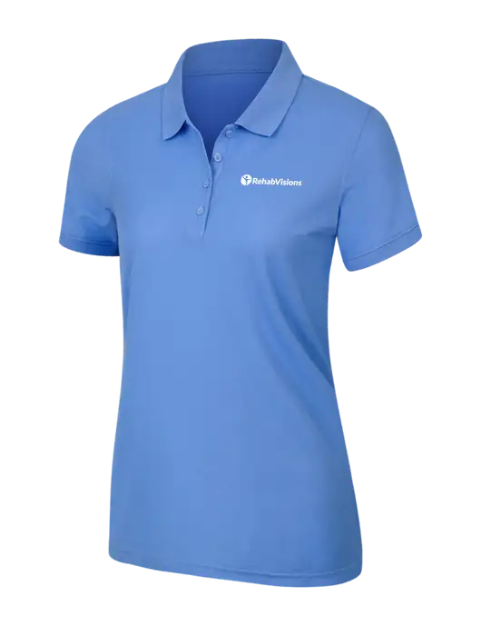 Carolina Blue Womens Core Classic Pique Polo w/RehabVisions POST Logo