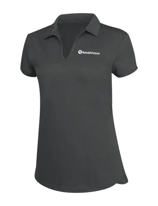 Womens Charcoal Trace Heather Polo w/RehabVisions POST Logo