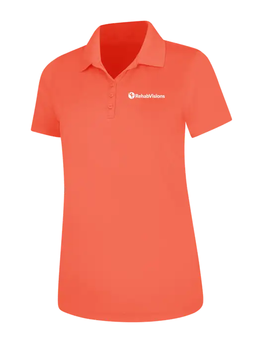 Coral Womens Dry Zone UV Mesh Polo w/RehabVisions POST Logo