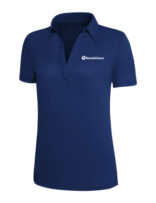 Dark Royal Silk Touch Womens Performance Polo w/RehabVisions POST Logo