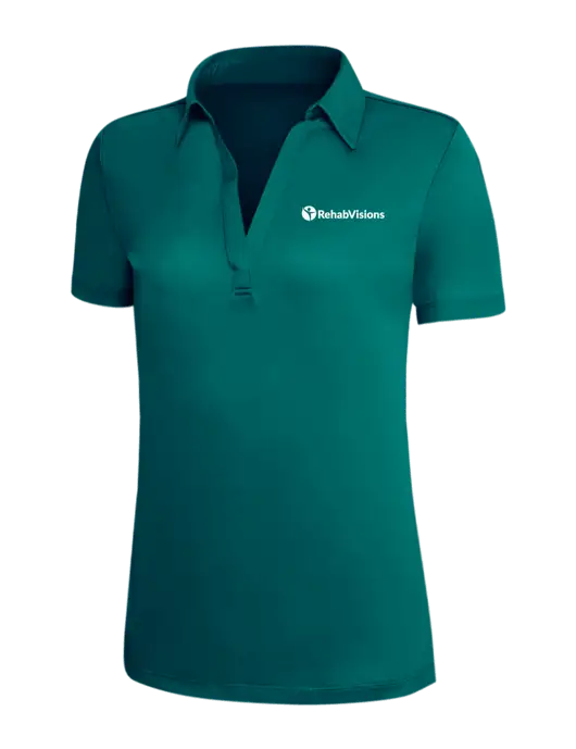 Dark Teal Silk Touch Womens Performance Polo w/RehabVisions POST Logo