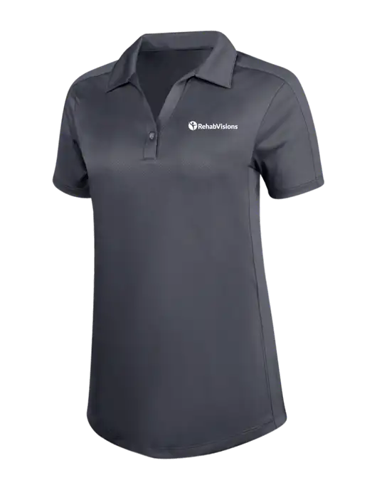Womens Dark Grey Diamond Jacquard Polo w/RehabVisions POST Logo