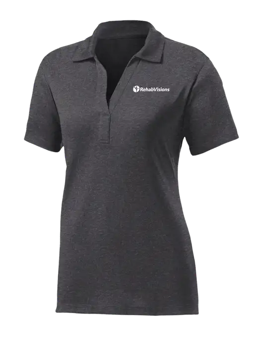 Womens Dark Grey Heather Contender Polo w/RehabVisions POST Logo