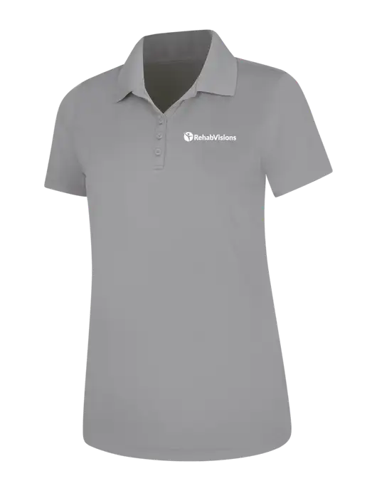 Light Grey Womens Dry Zone UV Mesh Polo w/RehabVisions POST Logo