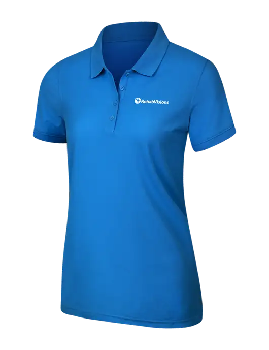 Light Royal Blue Womens Core Classic Pique Polo w/RehabVisions POST Logo