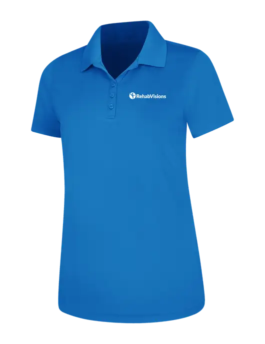Light Royal Blue Womens Dry Zone UV Mesh Polo w/RehabVisions POST Logo