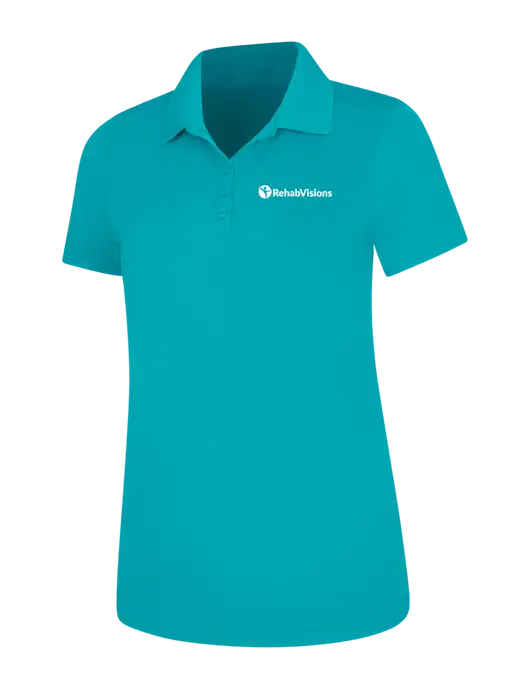 Light Teal Womens Dry Zone UV Mesh Polo w/RehabVisions POST Logo