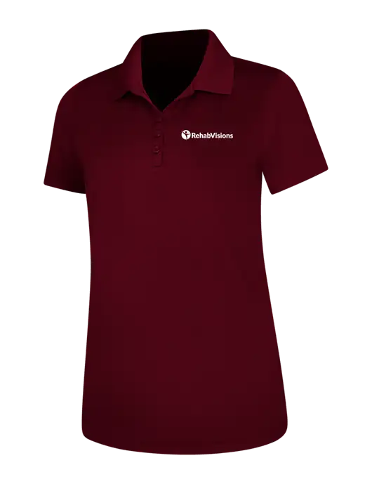 Maroon Womens Dry Zone UV Mesh Polo w/RehabVisions POST Logo