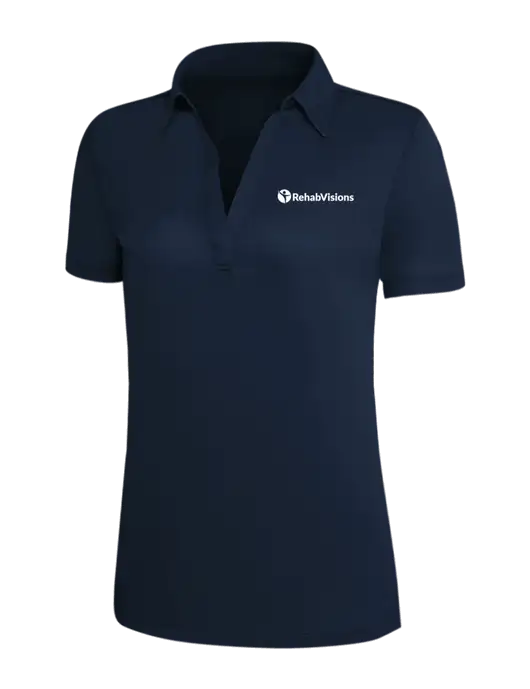 Navy Silk Touch Womens Performance Polo w/RehabVisions POST Logo