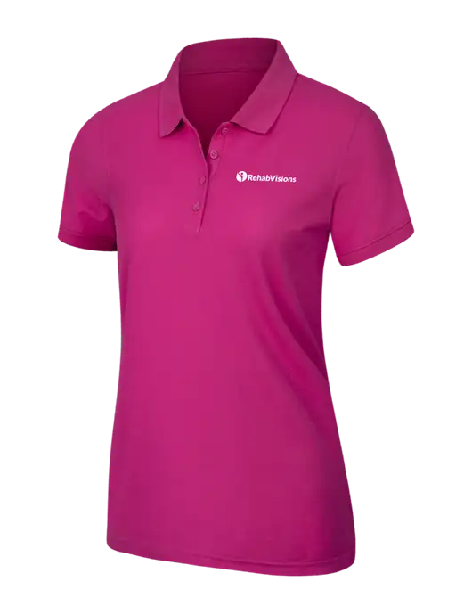 Pink Azalea Womens Core Classic Pique Polo w/RehabVisions POST Logo