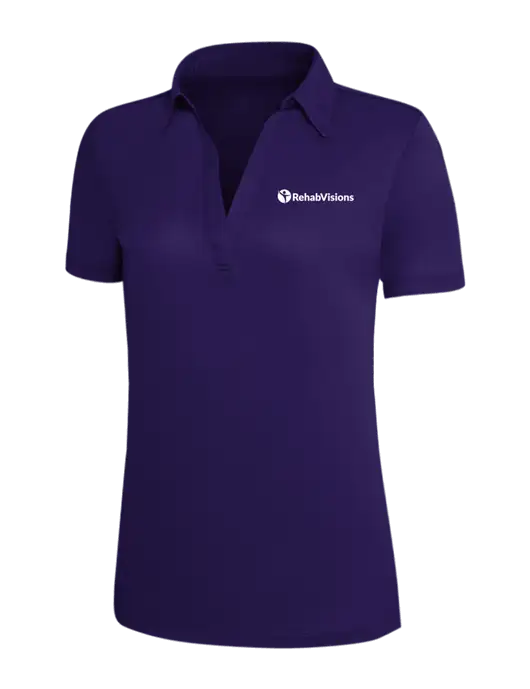 Purple Silk Touch Womens Performance Polo w/RehabVisions POST Logo