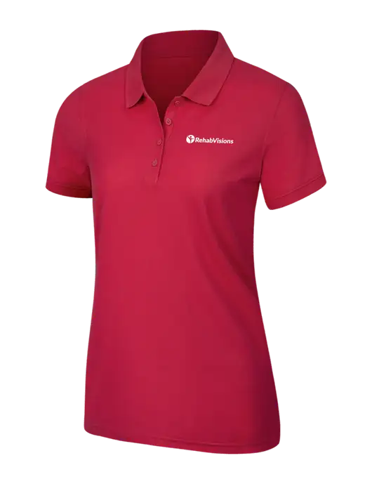 Red Womens Core Classic Pique Polo w/RehabVisions POST Logo