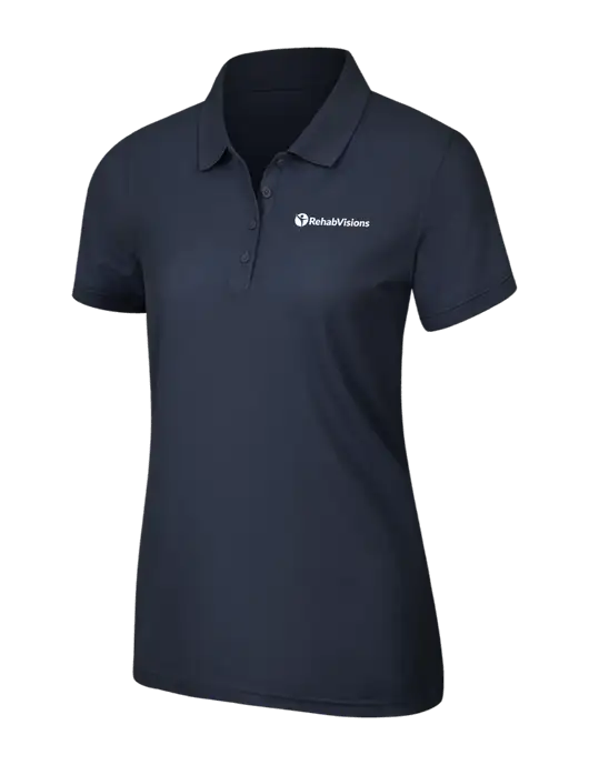 Navy Blue Womens Core Classic Pique Polo w/RehabVisions POST Logo