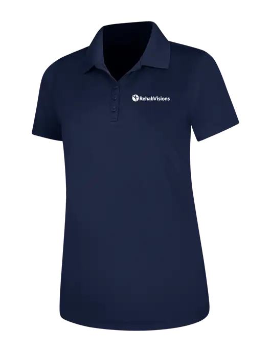 Dark Navy Womens Dry Zone UV Mesh Polo w/RehabVisions POST Logo